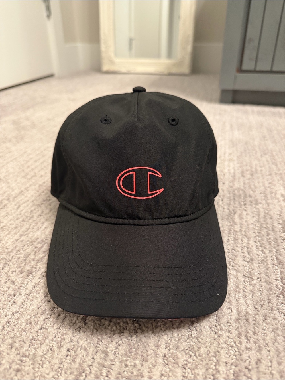 Champion Kids Black Cap with Coral Logo